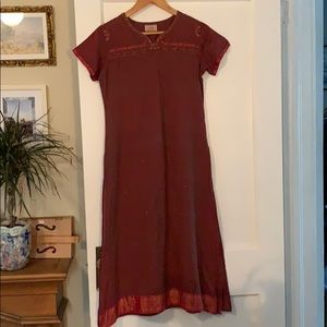 Vintage Indian dress with metallic detail